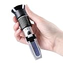 Brix Meter Honey Refractometer, Triple Scale Honey Tester Tool (Water Content: 12-27%, Brix: 58-92%, Be': 38-43), Handheld Brix Refractometer for Honey, Maple Syrup, &amp; Bee Keeping