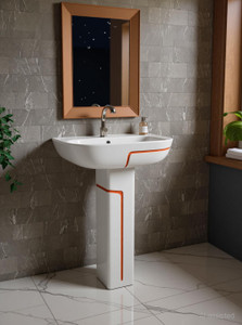 brizenta br304 bathroom basin premium ceramic wash basin with pedestal  standing hasn wash basin pedestal basin white  red line