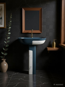 brizenta br316 bathroom basin premium ceramic wash basin with pedestal  standing hasn wash basin pedestal basin grey  white marble