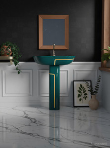 brizenta br328 bathroom basin premium ceramic wash basin with pedestal  standing hasn wash basin pedestal basin green  yellow line