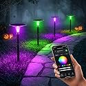 BrizLabs Halloween Solar Pathway Lights Outdoor, RGBCW Smart LED Path Light