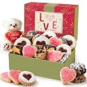 Broadway Basketeers Happy Valentines Day Gifts Box – Brownies and Cookies Gift Box with with Soft Cookies and Fudgy Brownies - Romantic Valentine's Day Gifts for Couples, Him, Her or Friends