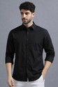 BROCON Men Solid Casual Black Shirt