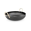Iron Kadahi 27 Cm - Flat Bottom |Iron Kadai/Kadhai for Cooking &amp; Deep Frying with Strong Handle Induction Friendly Kadhai | Capacity : 3500 ml (27 Cm, Black)