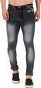 Broen Men Skinny Mid Rise Grey Jeans