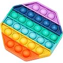 BROGBUS Poppet Push Pop Bubble Sensory Fidget Toy - Autism Special Needs Silicone Stress Relief, Squeeze Sensory Toy (Rainbow Heart)