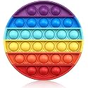 BROGBUS Poppet Push Pop Bubble Sensory Fidget Toy - Autism Special Needs Silicone Stress Relief, Squeeze Sensory Toy (Rainbow Round)