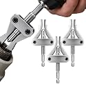 Broken Pipe Extractor Tool, 2027 New Pipe Thread Extractor, Durable Shower Arm Extractor, Drill Powered Plumbing Extractor for 1/2, 3/4 and 1 Inch Broken Pipe Fittings (3)