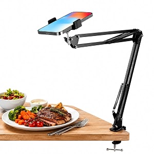 brolaviya overhead mobile phone stand gooseneck flexible clip lazy arm bracket for smart mobiles phones fits device 410 diagonal inch for overhead videodesktopbedroom office kitchen