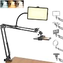 BROLAVIYA Overhead Video Stand with 10-inch Ring Light, Metal arm Body,1/4" Ball Head for Camera, Webcam, Gopro, with Mobile and Tablet Bracket for Overhead Video, Desktop, Bedroom, Office.