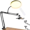 BROLAVIYA Overhead Video Mobile Stand with Full Screen Fill 10-inch Ring Light with Remote Control, Metal Arm,1/4" Ball Head for Camera,Gopro,with Mobile Bracket and Flexible Clip Arm