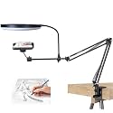 BROLAVIYA No Shadow Overhead Video Mobile Stand, Extra Long Metal Arm,10inch Selfie Ring Light, Flexible Wire, 2-Way Base Clip, 1/4" Head for Camera, GoPro, for Desktop, Bedroom, Office