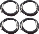 Bronbyte 4pcs 6.35mm Mono Jack Male To 6.35 mm Male 1/4 TS Patch Cables Extension Cords Straight TRS Patch Cable (1.5 m in Length)