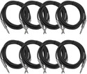 Bronbyte (pack of 8)Instrument 6.35mm Mono Jack Male To 6.35 mm Male 1/4 TS to 1/4 Straight TS Patch Cable (1.5 m in Length)