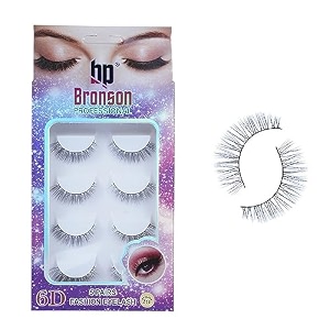 bronson professional  5 pc long and natural layered effect handmade comfortable amp soft false eyelashes no 210