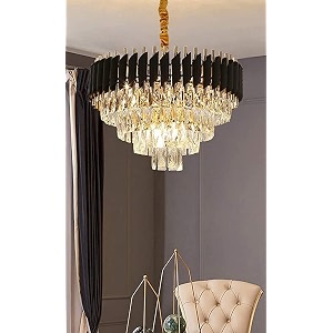 brontes orab k9 cystral glass modern ceiling jhummerchandelier light fixture clear black 500 mm and 3 colors led plate included warm white natural light golden light