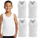 BROOKLYN VERTICAL Boys 4 Pack Undershirt Tank Top - Tagless Cotton Super Soft Runs Small