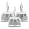 Dust pan, Mini Dustpan and Brush Set, Small Broom and Dustpan Set, Small Hand Broom and dust pan Set, Whisk Broom, Dust pan and Brush for Desk, Table, Home, Kitchen Necessities (Gray 3 pcs)
