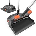 Broom with Dustpan Combo Set, 54'' Extendable Long Handle Broom, 180 Degree Rotating Brush Indoor Sweeping, Dustpan with Comb Teeth, Ideal for Home, Kitchen, Lobby, and Office
