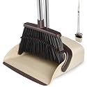 Broom and Dustpan Set, 52-in Long Adjustable Handle Broom Dustpan Combo with Dust pan Teeth to Automatically Clean Hair Suitable for Home Kitchen Office Hall Floor