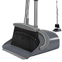Ivandar Broom and Dustpan Set, Dust pan with Long Handle, Broom with Dustpan Combo Set, Broom and Dustpan for Home, Indoor or Outdoor Cleaning Tool (Deep Gray&amp;Light Gray)