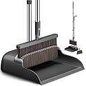 CTIME Broom and Dustpan Set, Extra Brush Head & 52" Adjustable Long Handle Standing Dustpan Set, with Dust Pan Teeth to Clean Pet Hair, Easy Sweeping Suitable for Home Kitchen Office Lobby