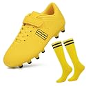 brooman Kids Firm Ground Soccer Cleats Boys Girls Football Cleats with Soccer Socks