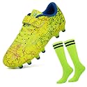 brooman Kids Firm Ground Soccer Cleats Boys Girls Football Cleats with Soccer Socks
