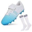 brooman Kids Firm Ground Soccer Cleats Boys Girls Football Cleats with Soccer Socks