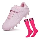 brooman Kids Firm Ground Soccer Cleats Boys Girls Football Cleats with Soccer Socks