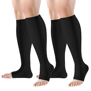bropite 23 pairs open toe compression socks for women support for travel nurseampswelling