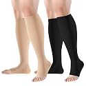 bropite 2/3 Pairs Open Toe Compression Socks for Women, Support for Travel, Nurse&amp;Swelling