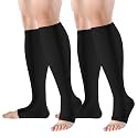 bropite 2/3 Pairs Open Toe Compression Socks for Women, Support for Travel, Nurse&amp;Swelling