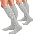bropite Zipper Close Toe Compression Socks for Women and Men 2 Pairs Knee high 15-20mmHg for Walking Running Nurses Pregnancy