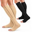 bropite Zipper Open Toe Compression Socks For Women &amp; Men