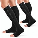 bropite Zipper Open Toe Compression Socks For Women &amp; Men