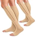 bropite Zipper Open Toe Compression Socks For Women &amp; Men
