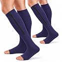 bropite Zipper Open Toe Compression Socks For Women &amp; Men