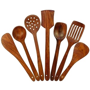 bros moon cooking handicrafts wooden serving and cooking spoons wood brown spoons kitchen utensil dalbergia wood set of 7