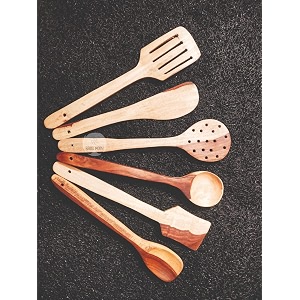 bros moon kitchen utensils setdurable n versatile bio friendly non-stick kitchen tool wooden cooking spoons and spatulas