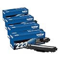 Brother Genuine TN223BK Standard Yield Black Toner Cartridge, TN223, (Pack of 4)