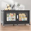 BROVIEW 220 Qt Extra Large Stackable Storage Bin with Lid, 1 Pack Black