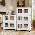 BROVIEW 300 Qt Extra Large Stackable Storage Bin with Lids, 5 Pack White