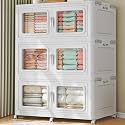 BROVIEW 660 Qt Extra Large Stackable Storage Bin with Lid, 3 Pack White