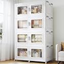 BROVIEW 880 Qt Extra Large Stackable Storage Bin with Lids, 4 Pack White