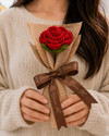 Brovion Art Crochet Red Rose Bouquet 