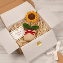 Brovion Art Handmade Crochet Sunflower with Pot