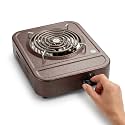 Brown 2000W Electric Cooktop Hot Plate | Heavy-Duty Portable Single Burner Stove with Adjustable Temperature Control, Fast Heating Durable Metal Body Non-Slip Base for Home Kitchen Travel
