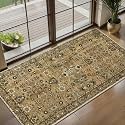 Brown 2x4 Runner Washable Rugs for Entryway