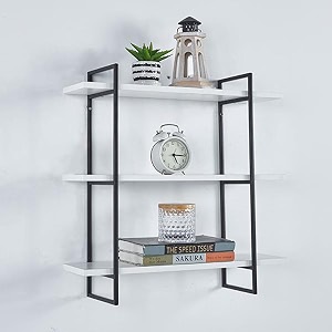 brown art shoppee 3 tier metal amp engineered wood home floating shelves for wall dcor storage wall shelves wall mounted shelves for bedroom living room bathroom kitchen shelves black amp white
